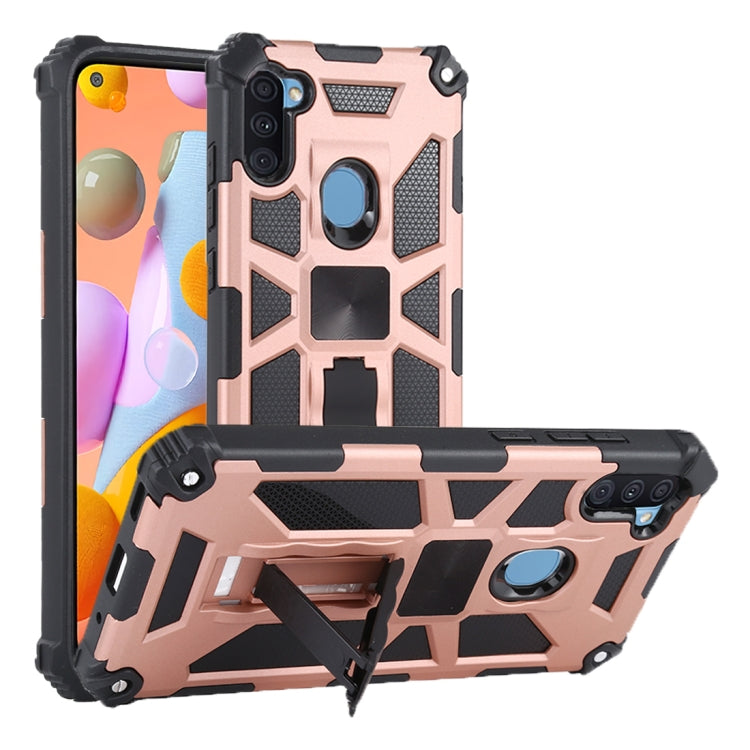 For Samsung Galaxy A11 Shockproof TPU + PC Magnetic Protective Case with Holder