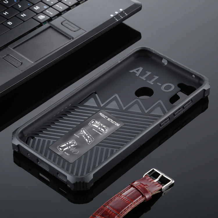 For Samsung Galaxy A11 Shockproof TPU + PC Magnetic Protective Case with Holder