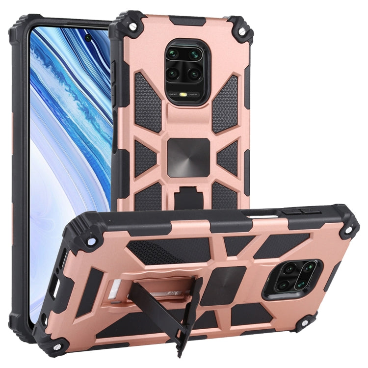 For Xiaomi Redmi Note 9s / Note 9 Pro Shockproof TPU + PC Magnetic Protective Case with Holder