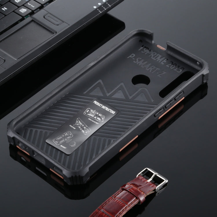 For Huawei Y9 Prime (2019) Shockproof TPU + PC Magnetic Protective Case with Holder