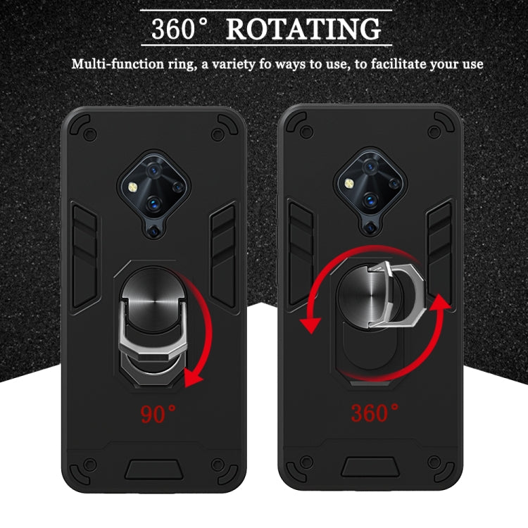 For vivo S5 2 in 1 Armour Series PC + TPU Protective Case with Ring Holder