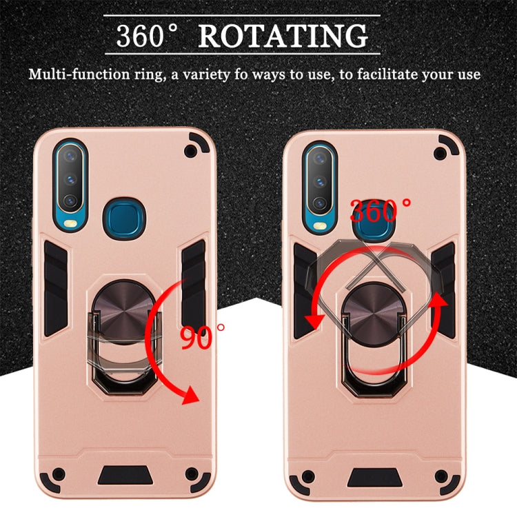 For vivo Y17 / Y15 / Y12 / U10 / Y11 / Y3 2 in 1 Armour Series PC + TPU Protective Case with Ring Holder