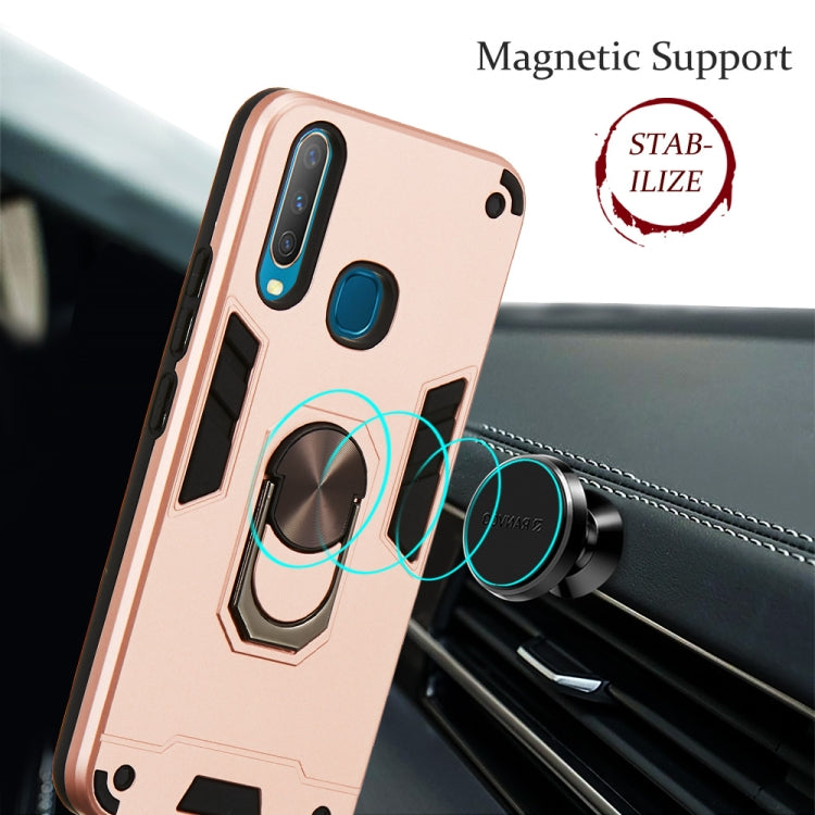 For vivo Y17 / Y15 / Y12 / U10 / Y11 / Y3 2 in 1 Armour Series PC + TPU Protective Case with Ring Holder