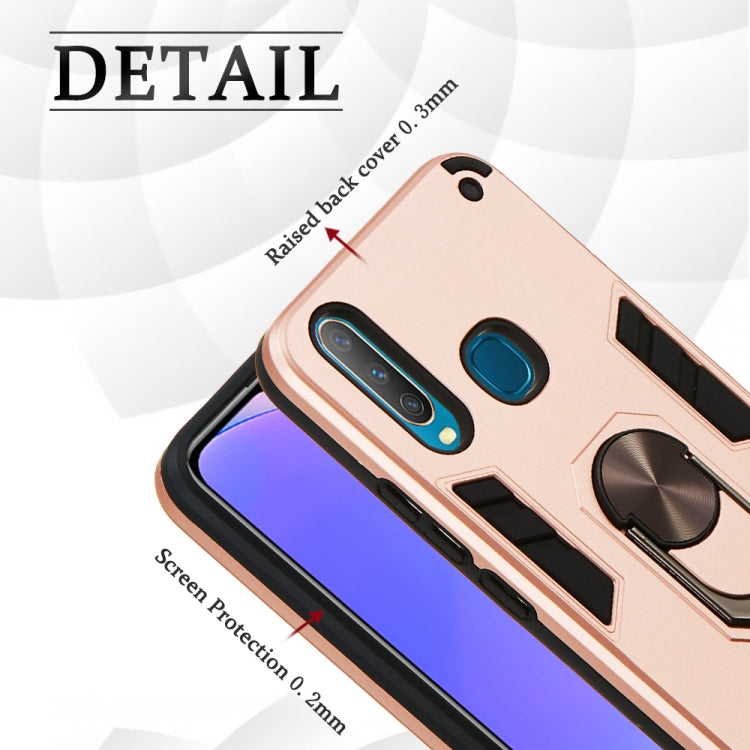 For vivo Y17 / Y15 / Y12 / U10 / Y11 / Y3 2 in 1 Armour Series PC + TPU Protective Case with Ring Holder