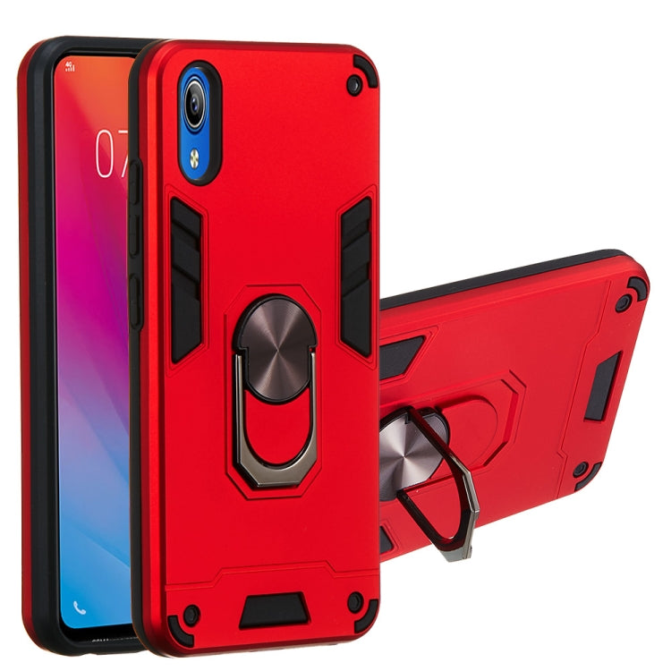 For vivo Y91c/Y93/Y91i/Y90(Indian Version) 2 in 1 Armour Series PC + TPU Protective Case with Ring Holder