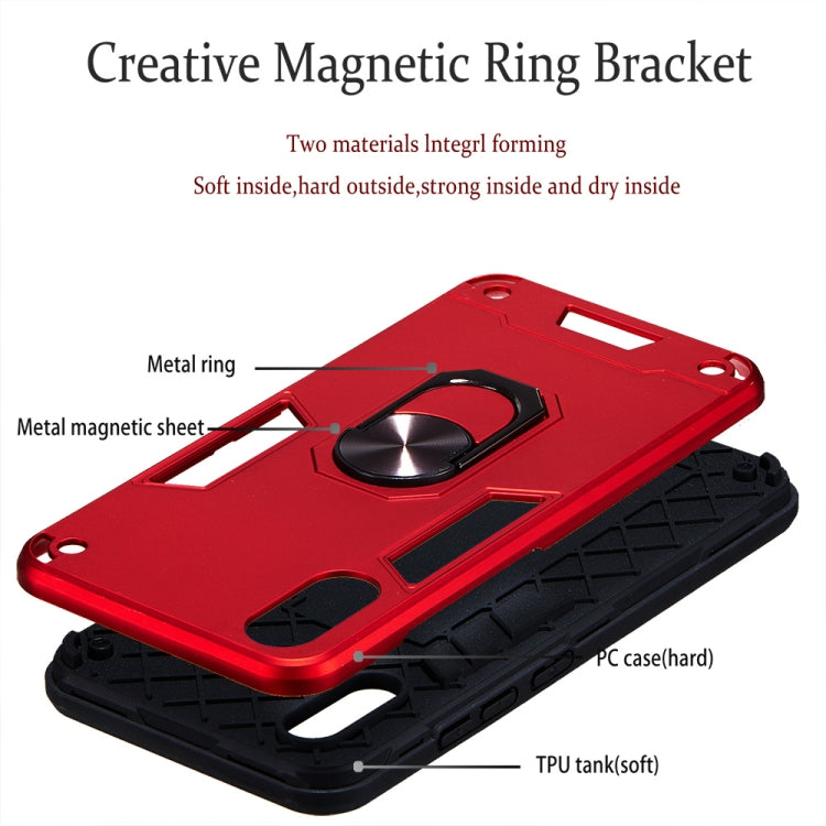 For vivo Y91c/Y93/Y91i/Y90(Indian Version) 2 in 1 Armour Series PC + TPU Protective Case with Ring Holder