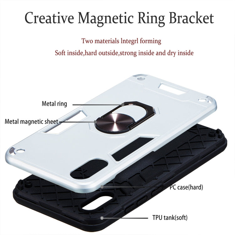 For vivo Y91c/Y93/Y91i/Y90(Indian Version) 2 in 1 Armour Series PC + TPU Protective Case with Ring Holder