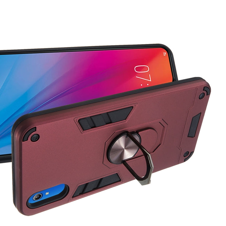 For vivo Y91c/Y93/Y91i/Y90(Indian Version) 2 in 1 Armour Series PC + TPU Protective Case with Ring Holder