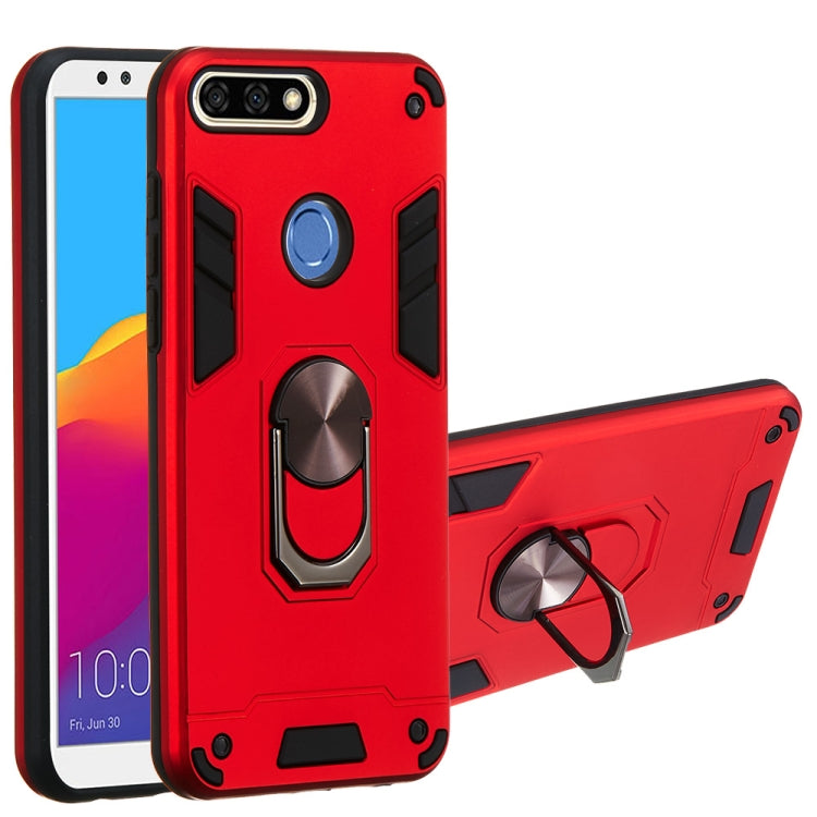 For Huawei Honor 7C / Enjoy 8 2 in 1 Armour Series PC + TPU Protective Case with Ring Holder