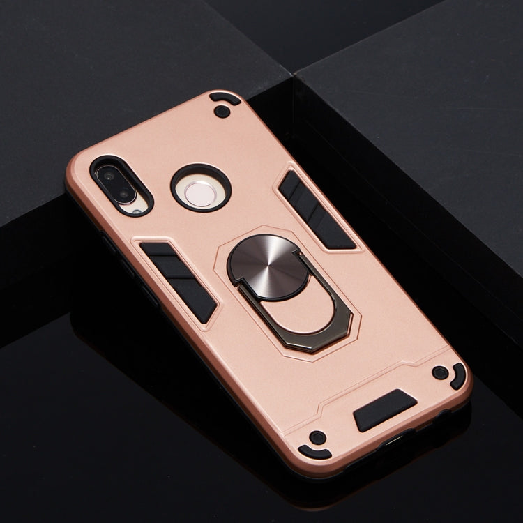 For Huawei P20 Lite / nova 3e 2 in 1 Armour Series PC + TPU Protective Case with Ring Holder