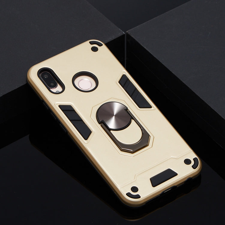 For Huawei P20 Lite / nova 3e 2 in 1 Armour Series PC + TPU Protective Case with Ring Holder