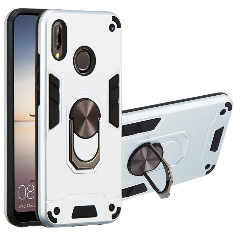 For Huawei P20 Lite / nova 3e 2 in 1 Armour Series PC + TPU Protective Case with Ring Holder