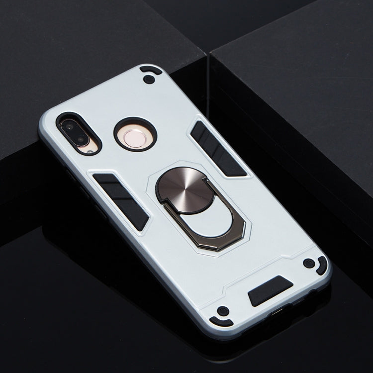 For Huawei P20 Lite / nova 3e 2 in 1 Armour Series PC + TPU Protective Case with Ring Holder
