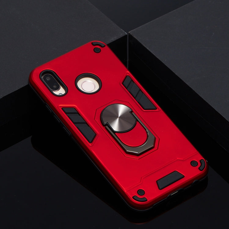 For Huawei P20 Lite / nova 3e 2 in 1 Armour Series PC + TPU Protective Case with Ring Holder