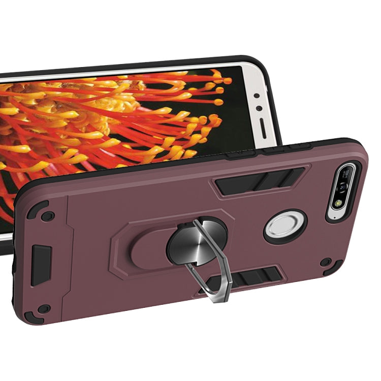 For Huawei Y6 (2018) 2 in 1 Armour Series PC + TPU Protective Case with Ring Holder