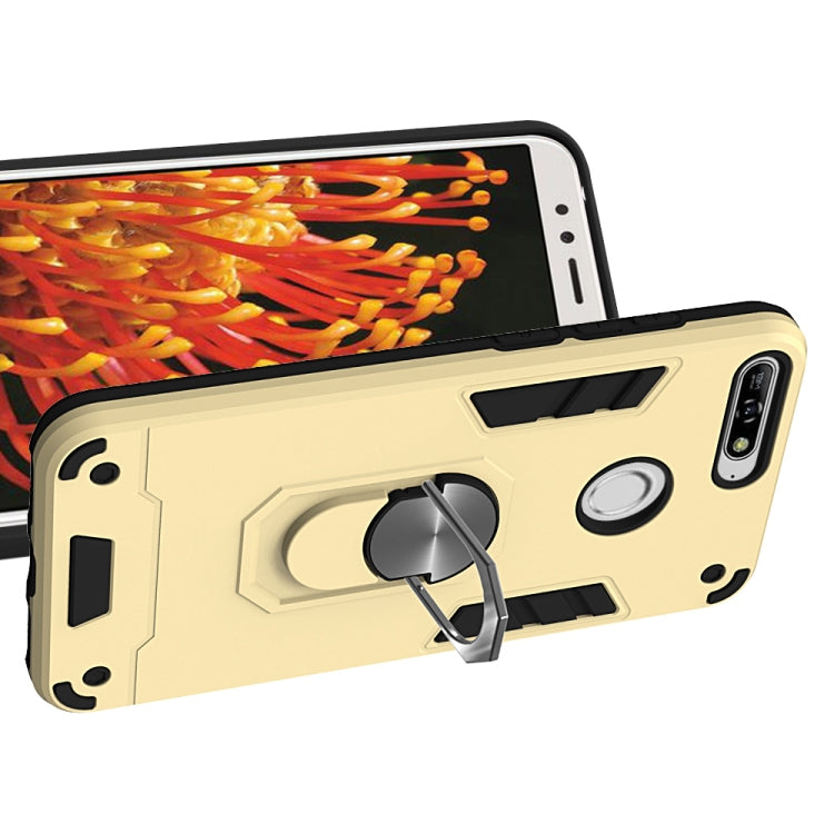For Huawei Y6 (2018) 2 in 1 Armour Series PC + TPU Protective Case with Ring Holder
