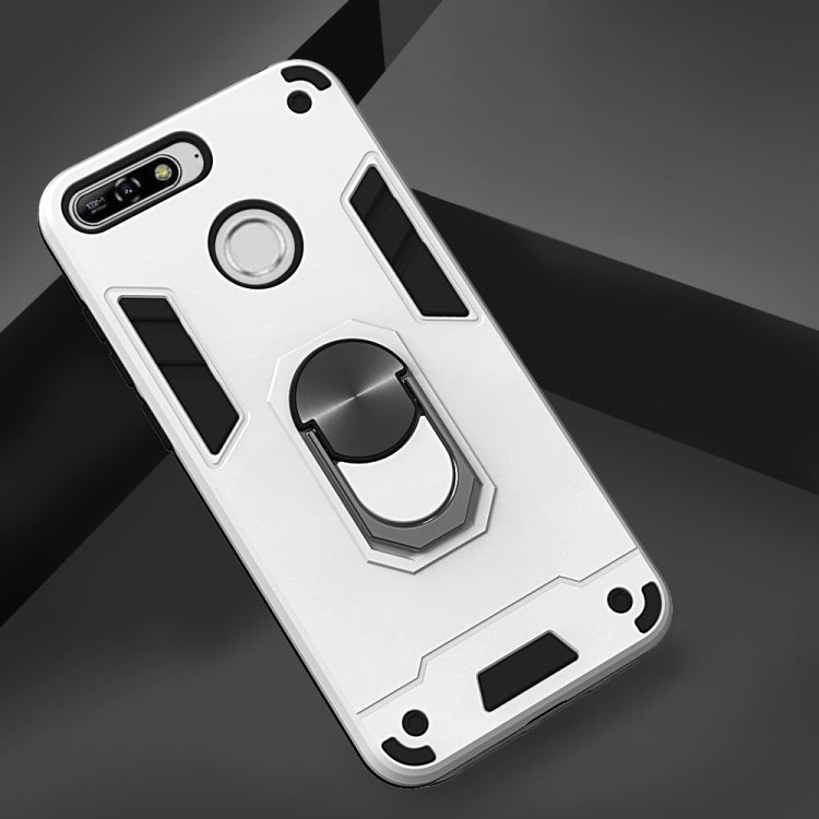 For Huawei Y6 (2018) 2 in 1 Armour Series PC + TPU Protective Case with Ring Holder