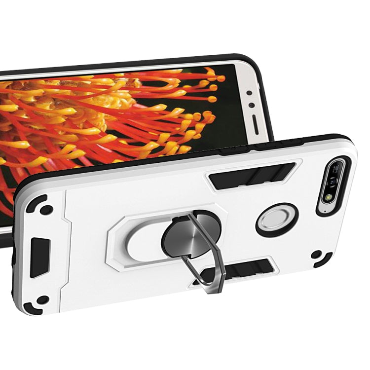 For Huawei Y6 (2018) 2 in 1 Armour Series PC + TPU Protective Case with Ring Holder