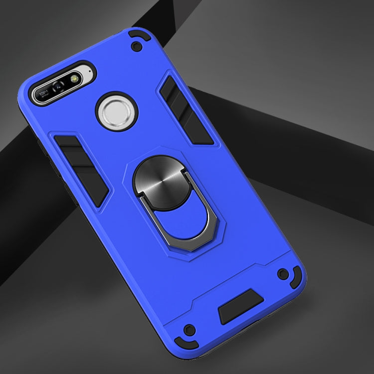 For Huawei Y6 (2018) 2 in 1 Armour Series PC + TPU Protective Case with Ring Holder