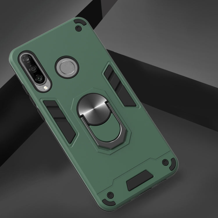 For Huawei P30 Lite / nova 4e 2 in 1 Armour Series PC + TPU Protective Case with Ring Holder