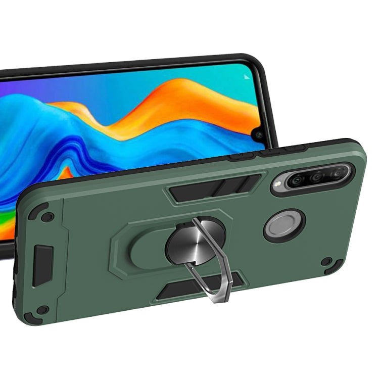 For Huawei P30 Lite / nova 4e 2 in 1 Armour Series PC + TPU Protective Case with Ring Holder