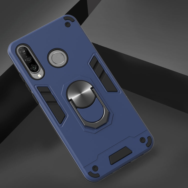 For Huawei P30 Lite / nova 4e 2 in 1 Armour Series PC + TPU Protective Case with Ring Holder