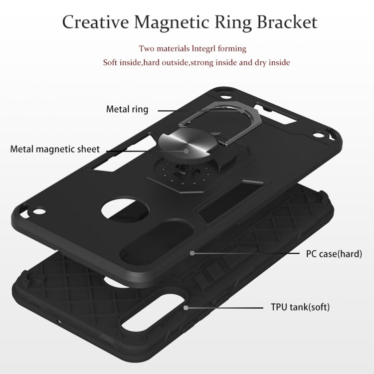 For Huawei P30 Lite / nova 4e 2 in 1 Armour Series PC + TPU Protective Case with Ring Holder