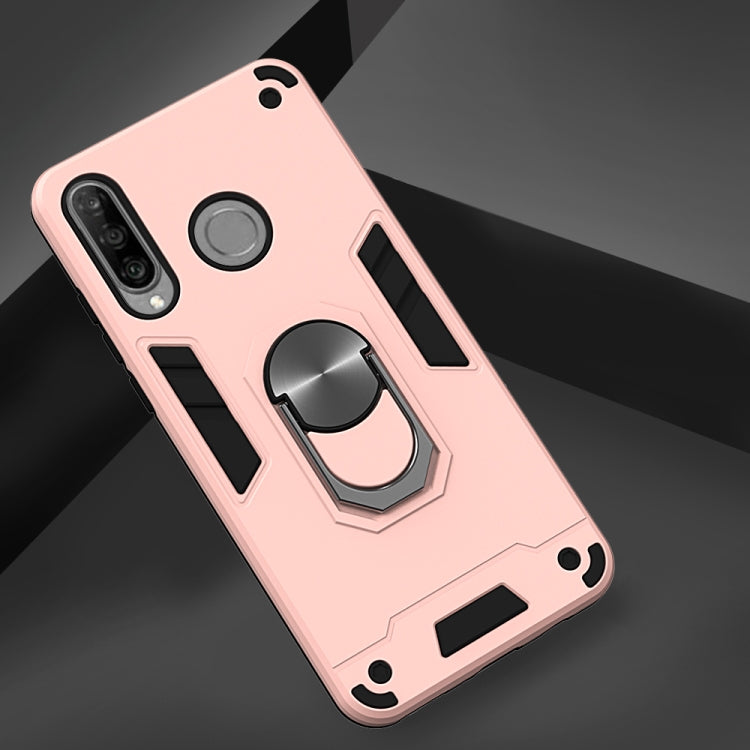 For Huawei P30 Lite / nova 4e 2 in 1 Armour Series PC + TPU Protective Case with Ring Holder