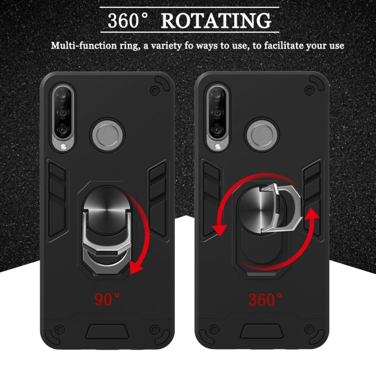 For Huawei P30 Lite / nova 4e 2 in 1 Armour Series PC + TPU Protective Case with Ring Holder