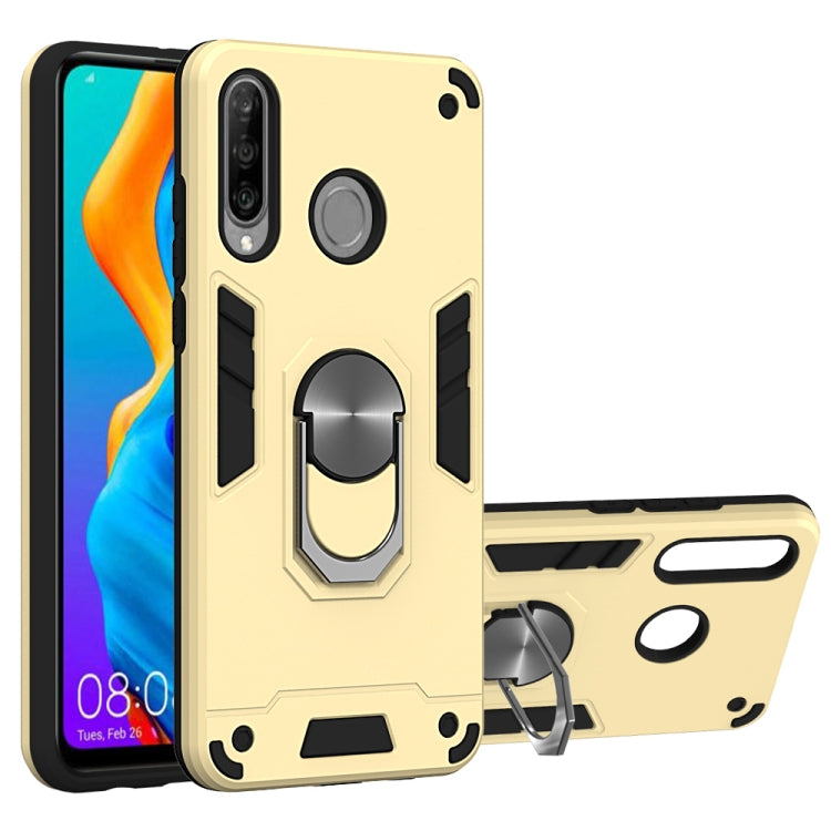 For Huawei P30 Lite / nova 4e 2 in 1 Armour Series PC + TPU Protective Case with Ring Holder