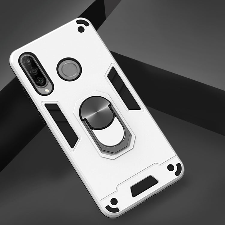 For Huawei P30 Lite / nova 4e 2 in 1 Armour Series PC + TPU Protective Case with Ring Holder