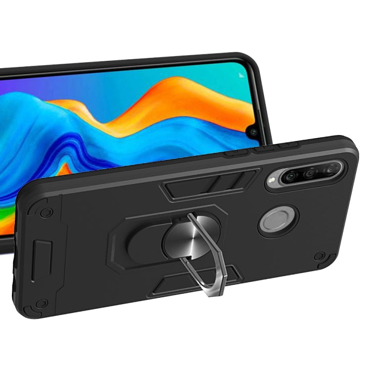 For Huawei P30 Lite / nova 4e 2 in 1 Armour Series PC + TPU Protective Case with Ring Holder