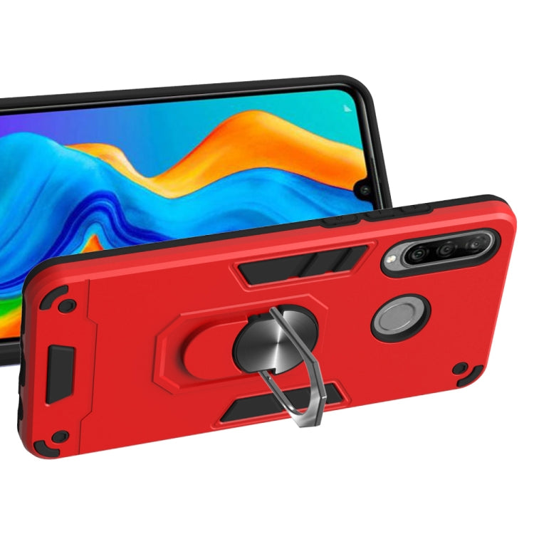 For Huawei P30 Lite / nova 4e 2 in 1 Armour Series PC + TPU Protective Case with Ring Holder