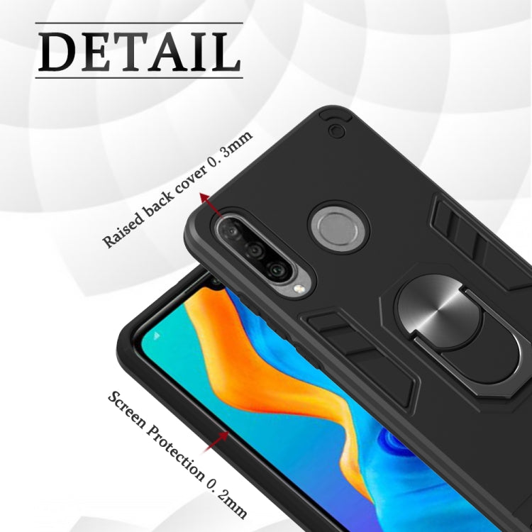 For Huawei P30 Lite / nova 4e 2 in 1 Armour Series PC + TPU Protective Case with Ring Holder