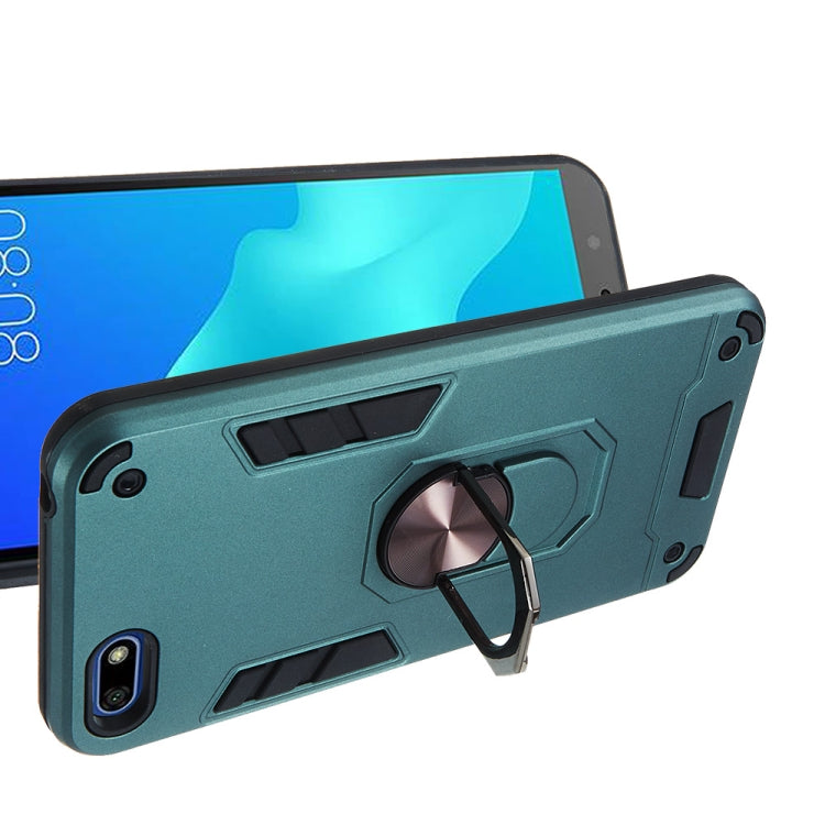 For Huawei Y5 (2018) / Y5 Prime (2018) 2 in 1 Armour Series PC + TPU Protective Case with Ring Holder
