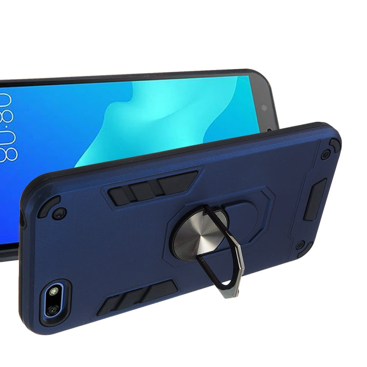 For Huawei Y5 (2018) / Y5 Prime (2018) 2 in 1 Armour Series PC + TPU Protective Case with Ring Holder