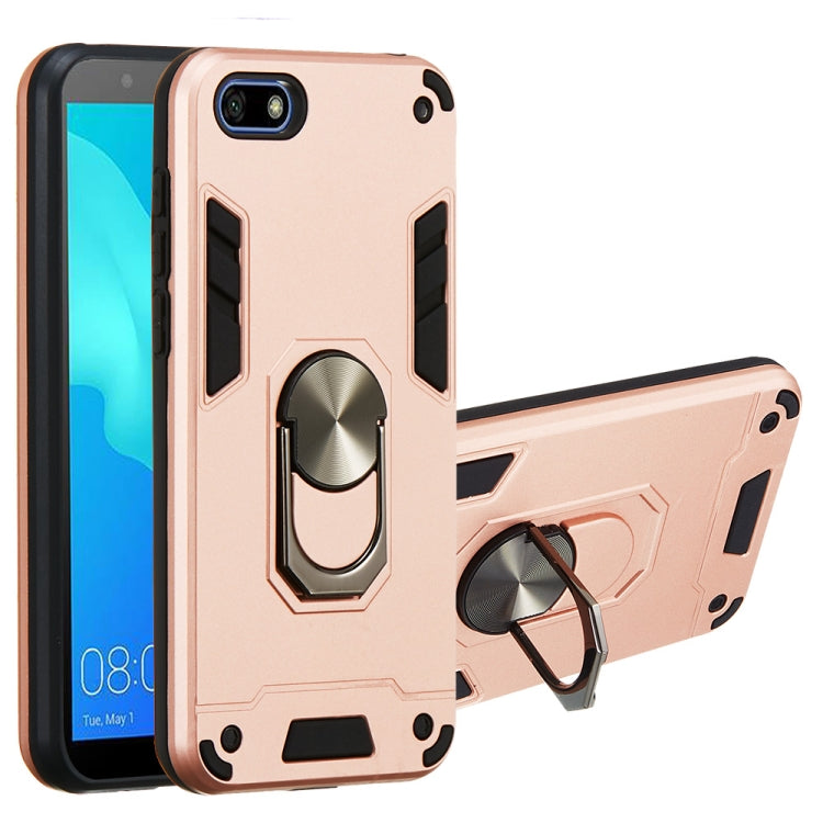 For Huawei Y5 (2018) / Y5 Prime (2018) 2 in 1 Armour Series PC + TPU Protective Case with Ring Holder