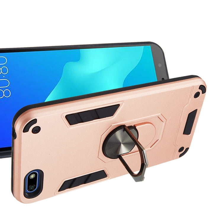 For Huawei Y5 (2018) / Y5 Prime (2018) 2 in 1 Armour Series PC + TPU Protective Case with Ring Holder