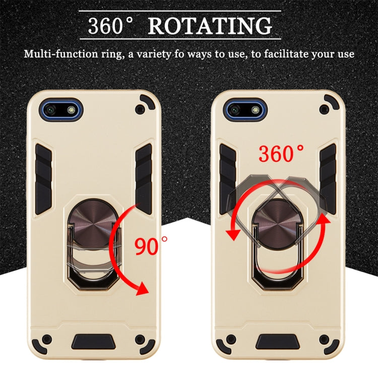 For Huawei Y5 (2018) / Y5 Prime (2018) 2 in 1 Armour Series PC + TPU Protective Case with Ring Holder