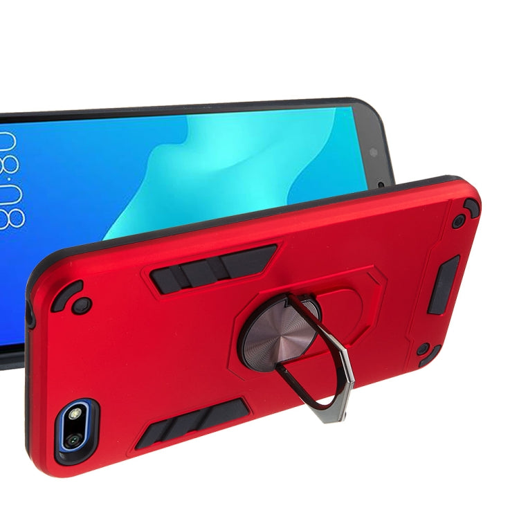 For Huawei Y5 (2018) / Y5 Prime (2018) 2 in 1 Armour Series PC + TPU Protective Case with Ring Holder