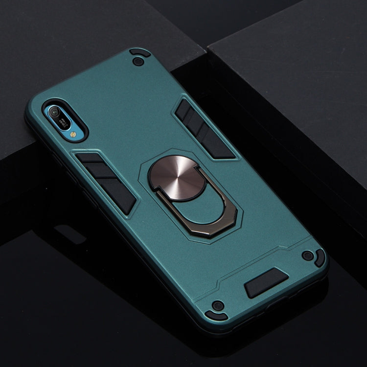 For Huawei Y6 Pro (2019) 2 in 1 Armour Series PC + TPU Protective Case with Ring Holder