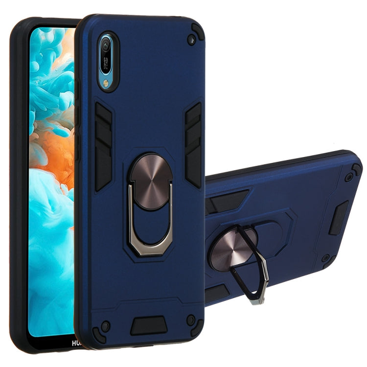 For Huawei Y6 Pro (2019) 2 in 1 Armour Series PC + TPU Protective Case with Ring Holder