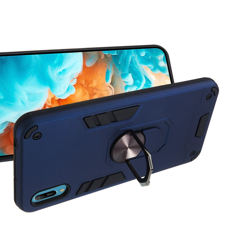For Huawei Y6 Pro (2019) 2 in 1 Armour Series PC + TPU Protective Case with Ring Holder