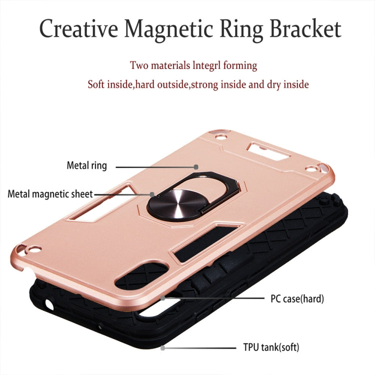 For Huawei Y6 Pro (2019) 2 in 1 Armour Series PC + TPU Protective Case with Ring Holder