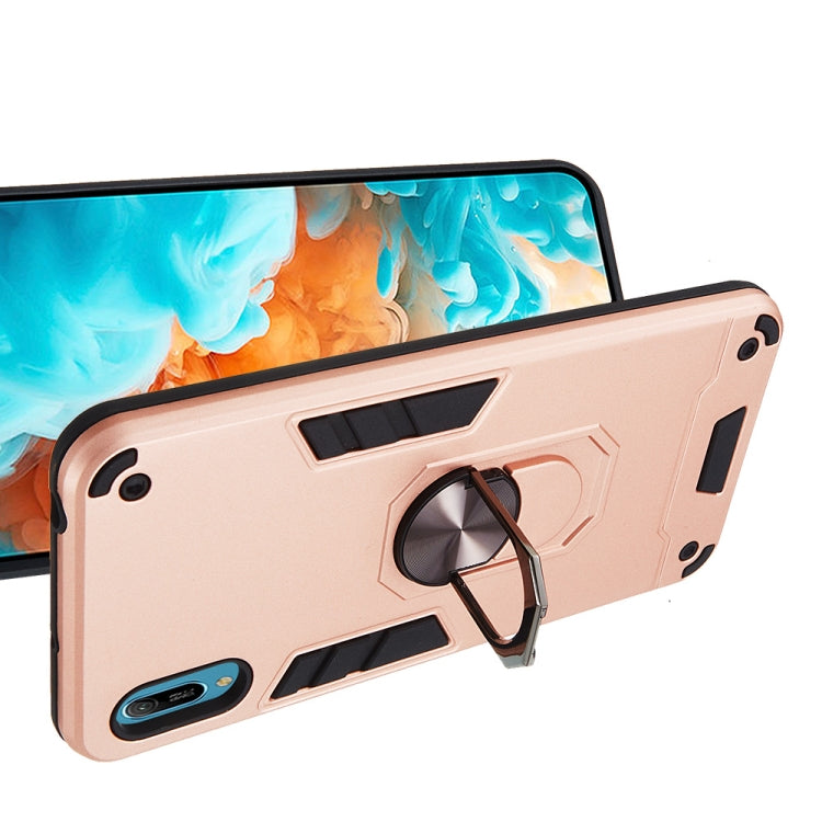 For Huawei Y6 Pro (2019) 2 in 1 Armour Series PC + TPU Protective Case with Ring Holder