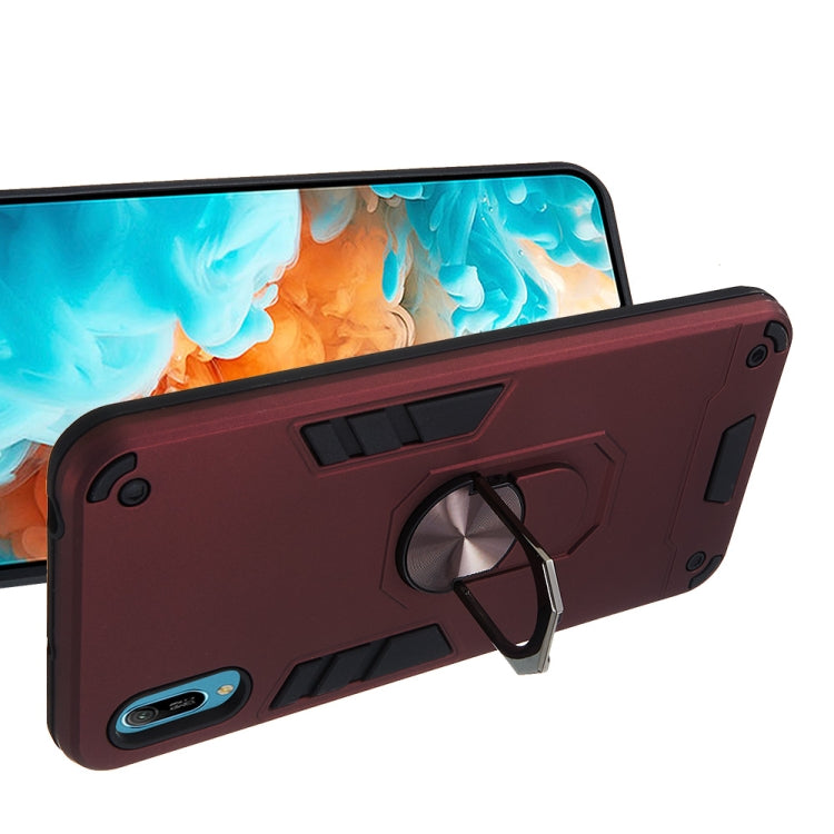 For Huawei Y6 Pro (2019) 2 in 1 Armour Series PC + TPU Protective Case with Ring Holder