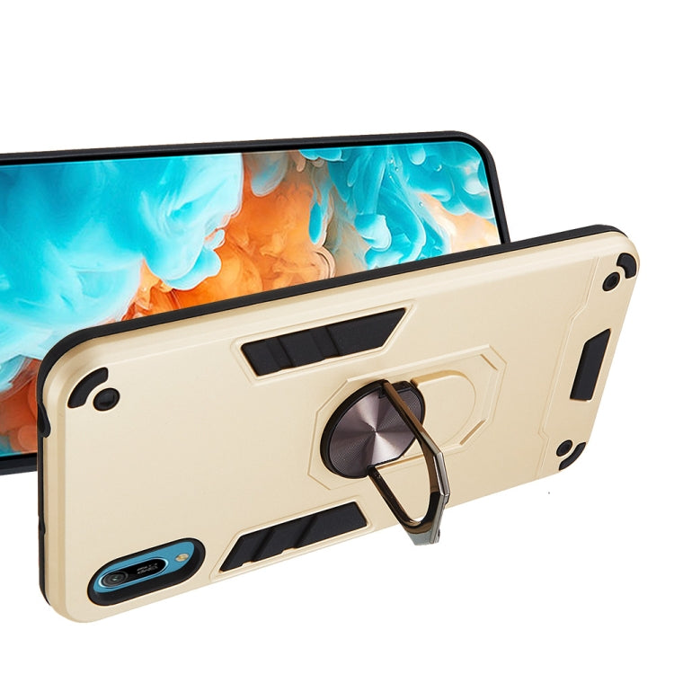 For Huawei Y6 Pro (2019) 2 in 1 Armour Series PC + TPU Protective Case with Ring Holder