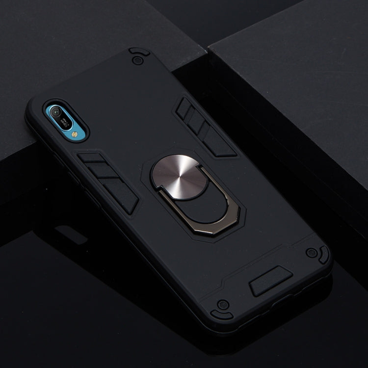 For Huawei Y6 Pro (2019) 2 in 1 Armour Series PC + TPU Protective Case with Ring Holder