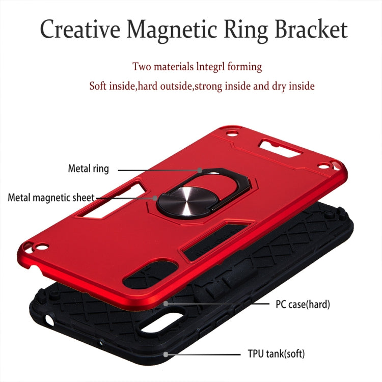 For Huawei Y6 Pro (2019) 2 in 1 Armour Series PC + TPU Protective Case with Ring Holder