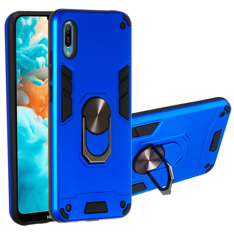 For Huawei Y6 Pro (2019) 2 in 1 Armour Series PC + TPU Protective Case with Ring Holder